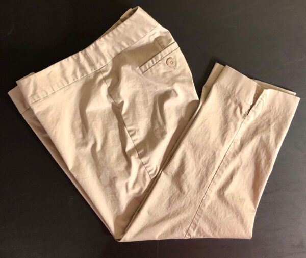 DONNA KARAN NYC LADIES SIZE 6 TAN CROPPED PANTS ZIP FRONT Sz 6 EUC! - Image 6