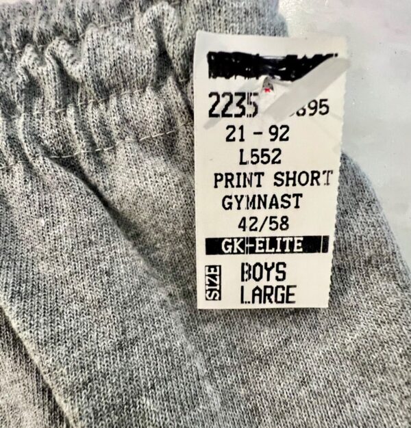 GK BOYS LARGE Gray Heather Cotton Blended "GYMNAST" Graphic Jersey Shorts L NWT! - Image 3