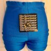 GK BLUE ADULT SMALL MINI WORKOUT SHORTS NYLON/SPANDEX GYMNASTIC DANCE CHEER AS - Image 3