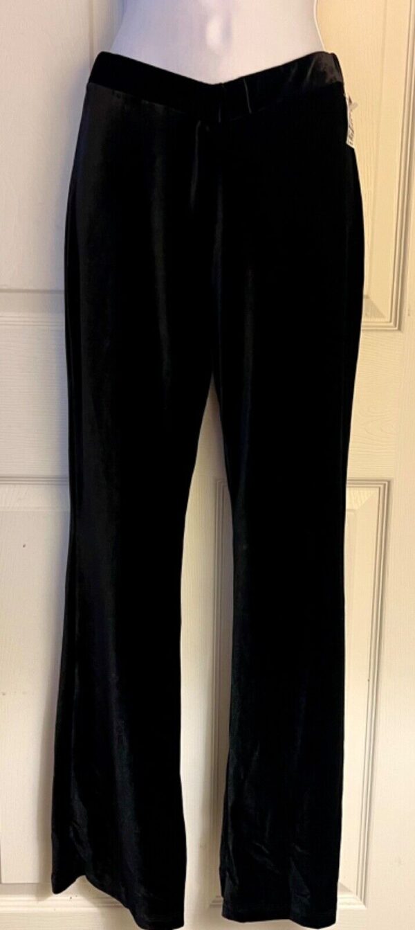 GK DANCE JAZZ LADIES X-SMALL BLACK VELVET V-WAIST HIP HUGGER FLARE PANTS SZ XS