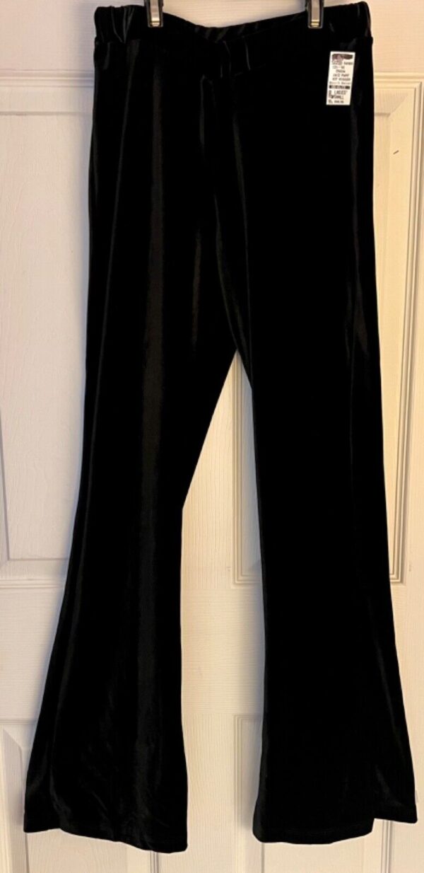 GK DANCE JAZZ LADIES X-SMALL BLACK VELVET V-WAIST HIP HUGGER FLARE PANTS SZ XS - Image 6