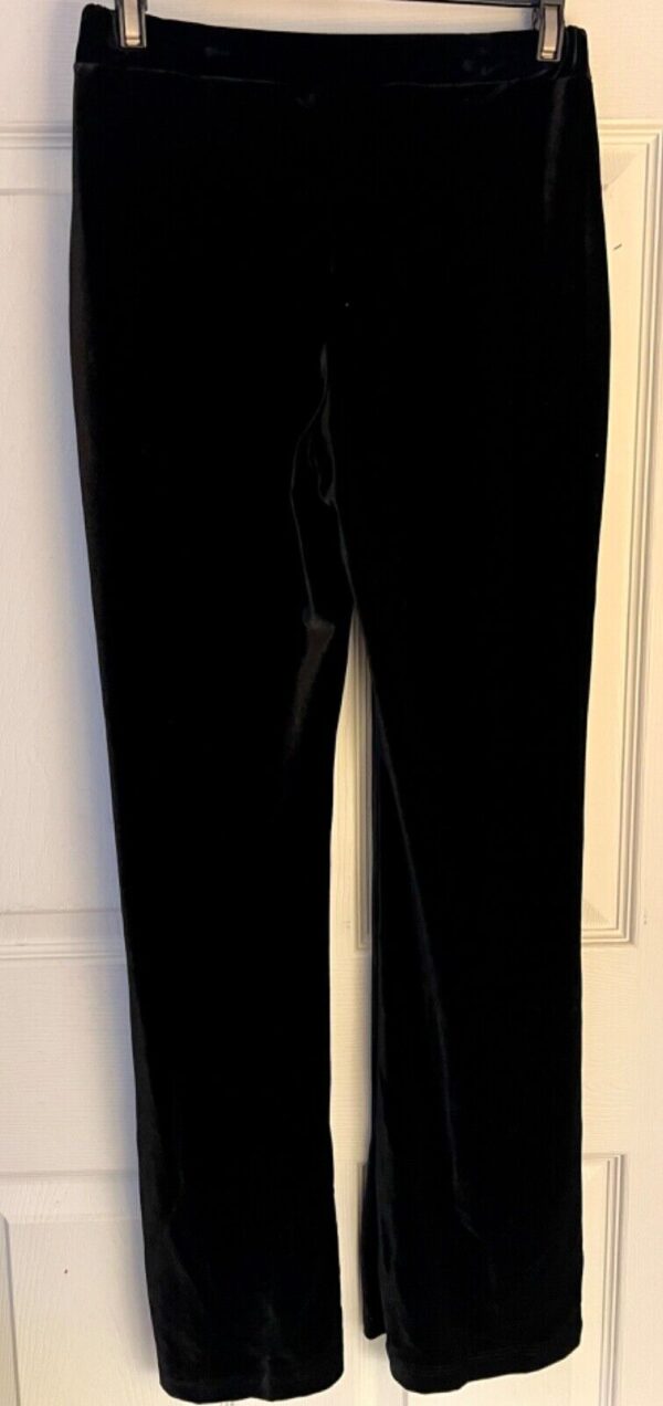 GK DANCE JAZZ LADIES X-SMALL BLACK VELVET V-WAIST HIP HUGGER FLARE PANTS SZ XS - Image 8