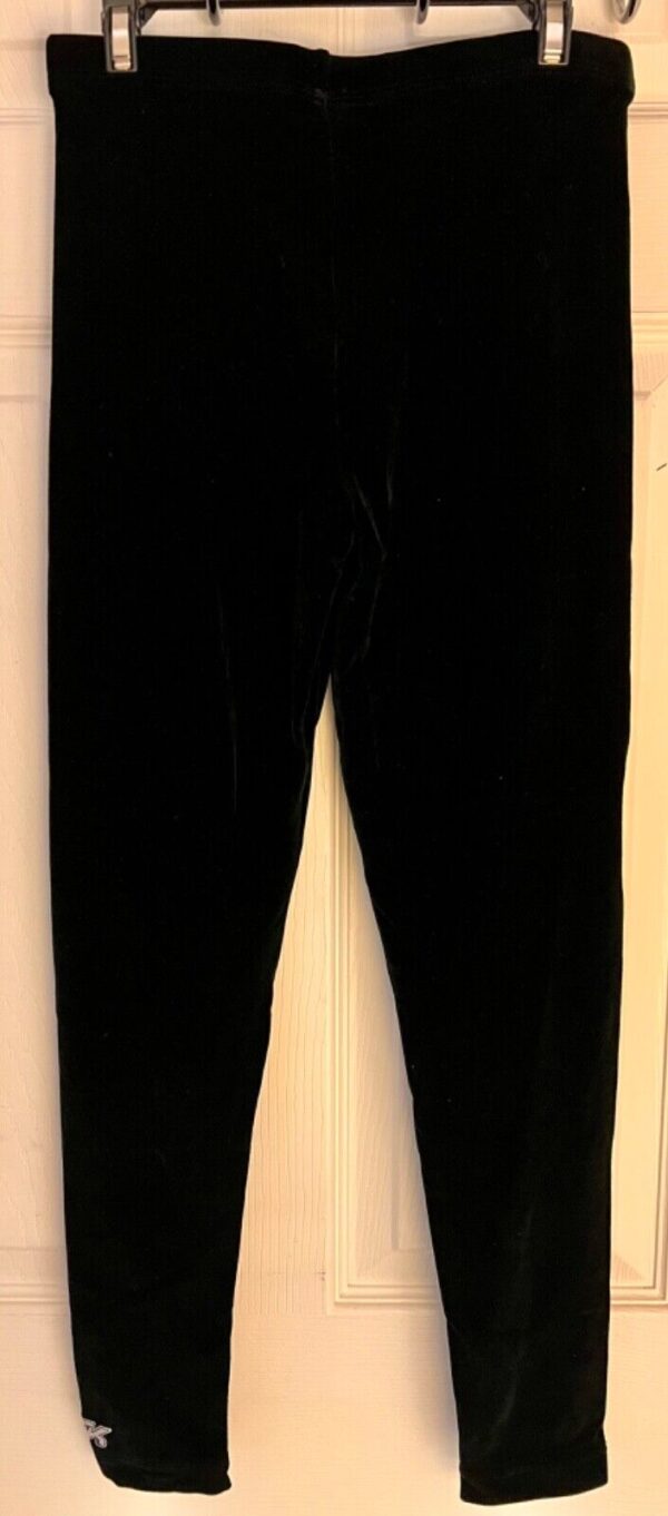 GK SKATE DANCE LADIES MEDIUM BLACK SMOOTH VELVET ANKLE LENGTH LEGGINGS Sz M NWT! - Image 4