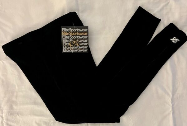 GK SKATE DANCE LADIES MEDIUM BLACK SMOOTH VELVET ANKLE LENGTH LEGGINGS Sz M NWT! - Image 5