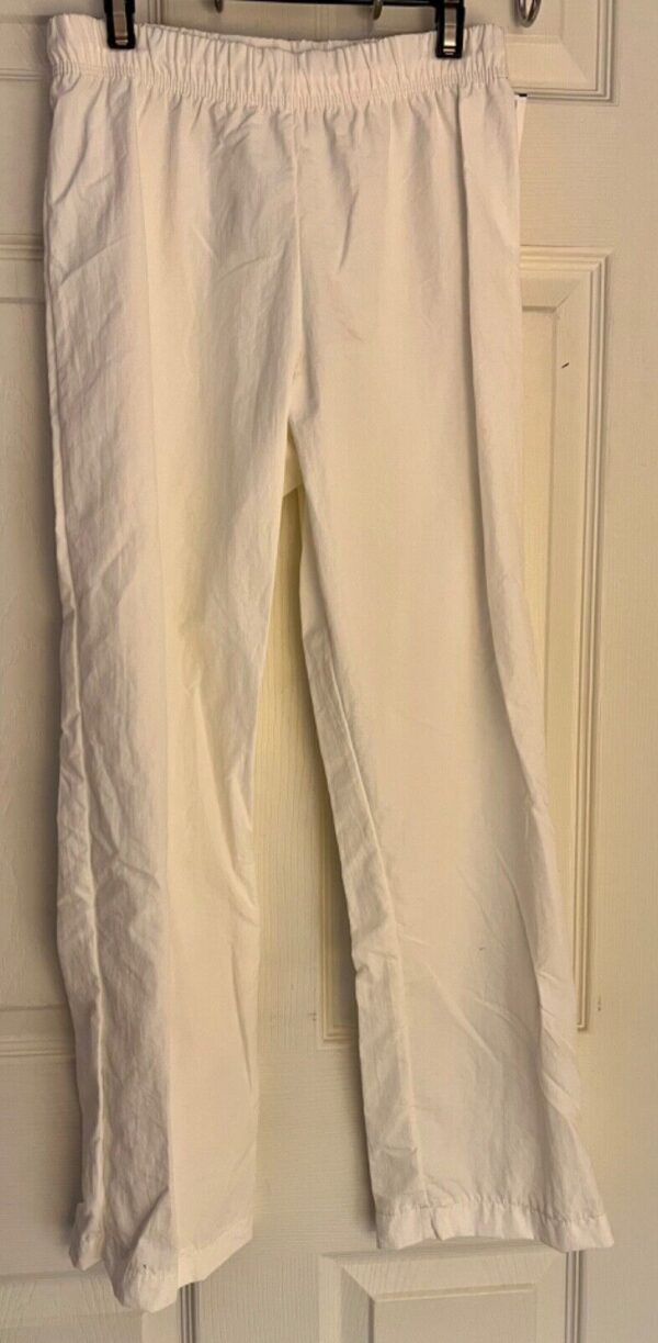 GK WHITE WARM-UP PANTS CHILD LARGE DRY TECH LOW RISE FITTED GYNMNASTS CHEER Sz L - Image 4