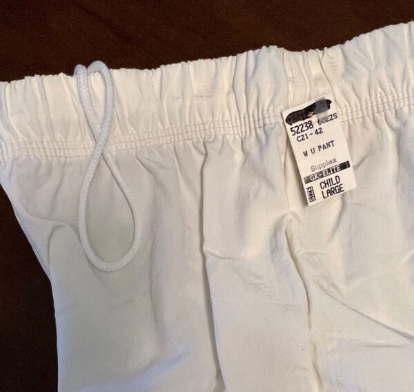 GK WHITE WARM-UP PANTS CHILD LARGE DRY TECH LOW RISE FITTED GYNMNASTS CHEER Sz L - Image 7