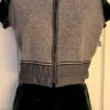 GK ADULT SMALL GRAY POLY FLEECE CRINKLE NYLON CROPPED VEST RIBBON TRIM Sz S - Image 2