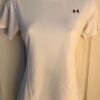 UNDER ARMOUR LADIES SMALL SSLV WHITE TECH POLY TENNIS/ATHLETIC TOP Sz S EUC! Jo