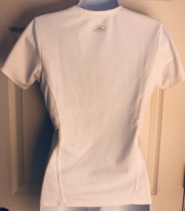 UNDER ARMOUR LADIES SMALL SSLV WHITE TECH POLY TENNIS/ATHLETIC TOP Sz S EUC! Jo - Image 5