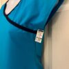 GK DANCE SKATE TOP ADULT MEDIUM TURQUOISE NAVY MICROFIBER CAP SLV CHEER GYM Sz M - Image 4