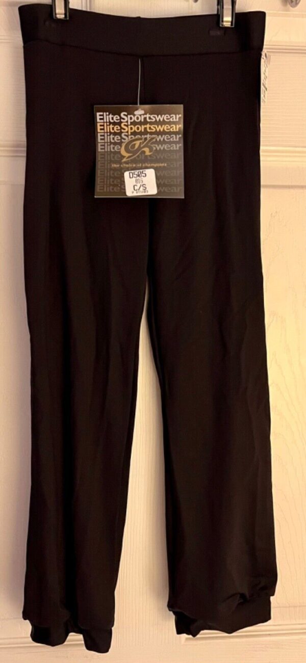 GK ELITE DANCE JAZZ GIRLS SMALL BLACK MICROFIBER CUFFED CAPRI PANTS SZ CS NWT! - Image 3