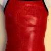 GK DANCE JAZZ CHILD MEDIUM RED MYSTIQUE NAVY FOIL STRAPS CAMI NYLON/SPAND TOP M