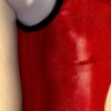 GK DANCE JAZZ CHILD MEDIUM RED MYSTIQUE NAVY FOIL STRAPS CAMI NYLON/SPAND TOP M - Image 2