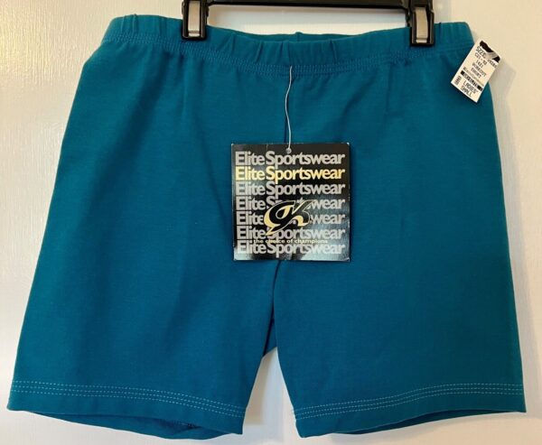 GK GREEN WORKOUT SHORTS LADIES SMALL DANCE CHEER GYMNASTICS COTTON/SPANDEX Sz S - Image 5