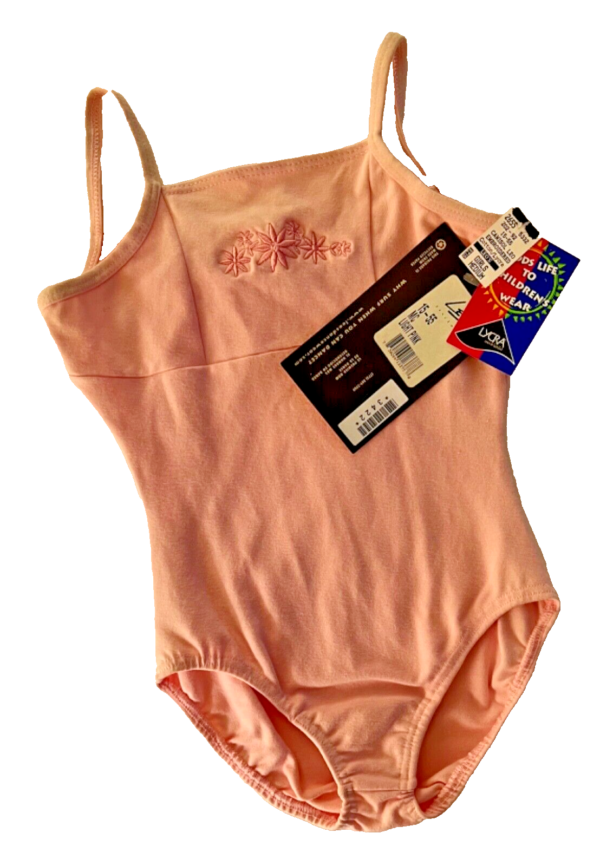 LEO'S DANCEWEAR CHILD MEDIUM BALLET PINK EMBROIRDERY CAMISOLE DANCE LEOTARD SZ M - Image 8