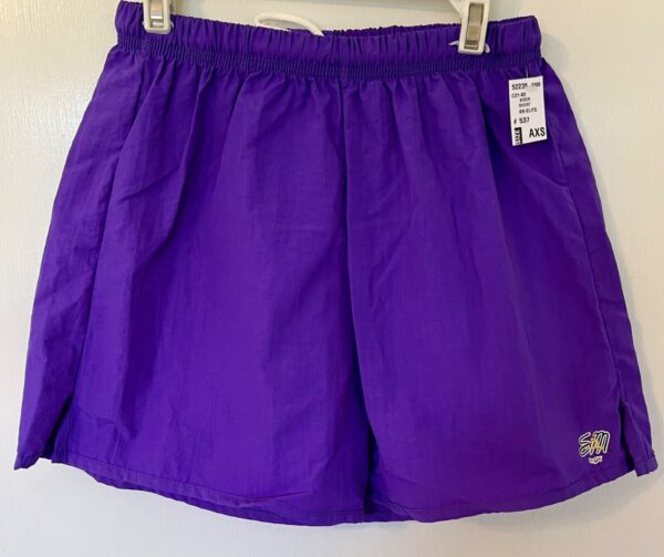 GK SHANNON MILLER BOXERS ADULT X-SMALL PURPLE NYLON GYMNASTS CHEER ATHLETIC XS