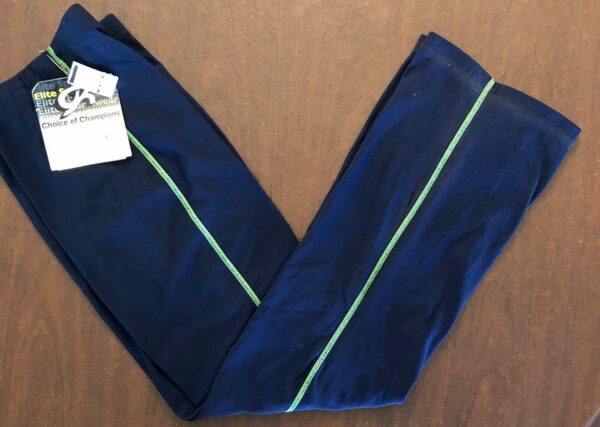 GK NAVY WARM UP LADIES SMALL BRUSH TRICOT GYMNASTS CHEER FITNESS PANTS Sz AS NWT