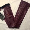 GK DANCE JAZZ PANTS CHILD SMALL WINE TWILIGHT FOIL VELVET WAISTBAND HIP HUG CS - Image 3