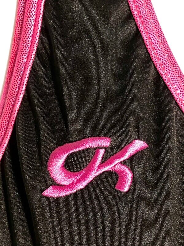 NWT! GK Elite Cheer Dance Black Nylon Crop Top T-Back Mesh Size Adult L - Image 4