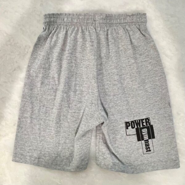 GK BOYS LARGE Gray Cotton Blended â€œPOWER GYMNASTâ€ Graphic Jersey Shorts L - Image 5