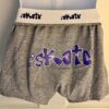 GK GIRLS SMALL SKATE GLITTER PRINT FOLDOVER WAIST GRAY COTTON BOXER SHORTS Sz CS - Image 4