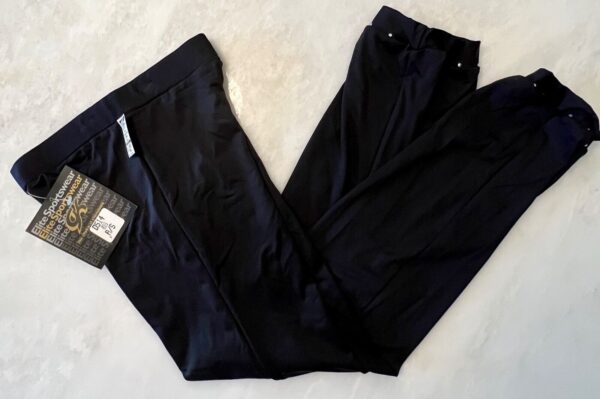 GK DANCE JAZZ LADIES SMALL BLACK NYLON/SPANDEX CRYSTALS CUFFED PANTS Sz AS NWT!