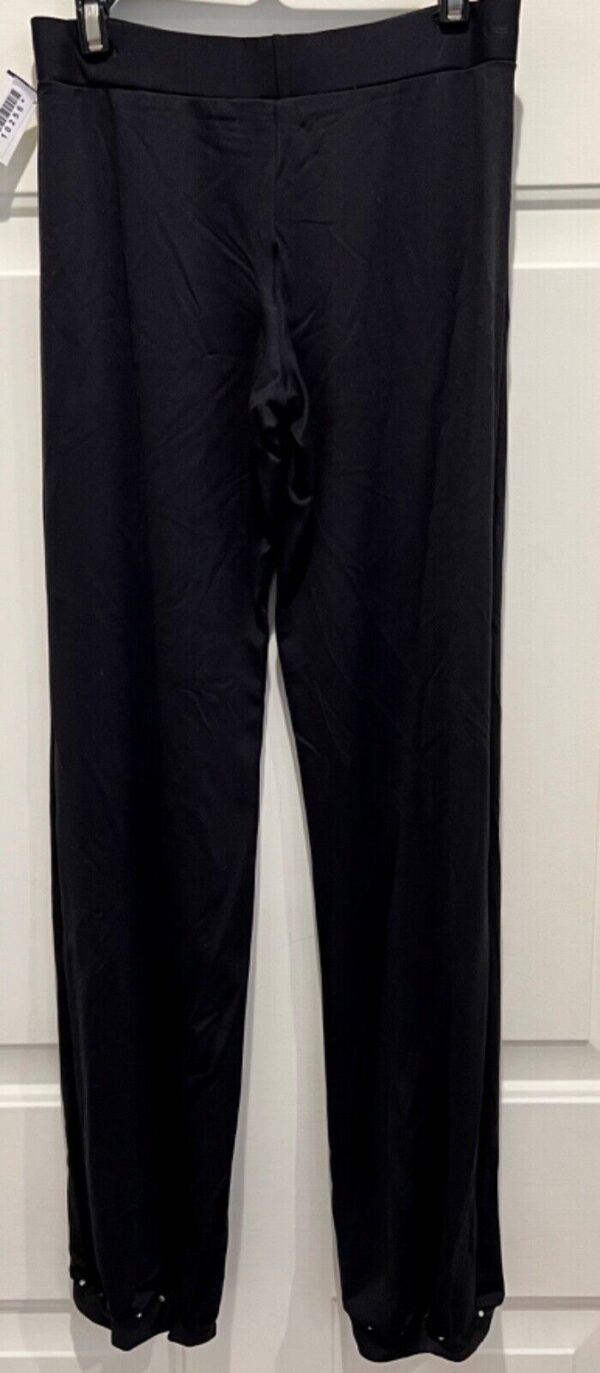 GK DANCE JAZZ LADIES SMALL BLACK NYLON/SPANDEX CRYSTALS CUFFED PANTS Sz AS NWT! - Image 3