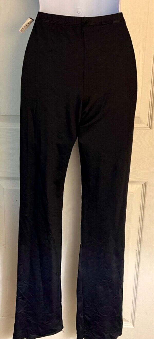 GK DANCE JAZZ LADIES SMALL BLACK NYLON/SPANDEX BOOT CUT LEG TRAINING PANTS SZ S - Image 4