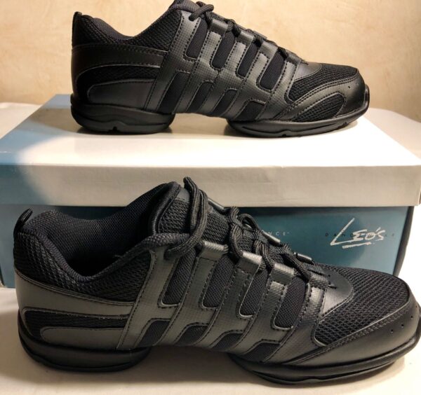 LEO'S DANCE SNEAKER ADULT 6 NRG BLACK LITE WT #LS5100L HIP-HOP JAZZ AD Sz 6 NIB!