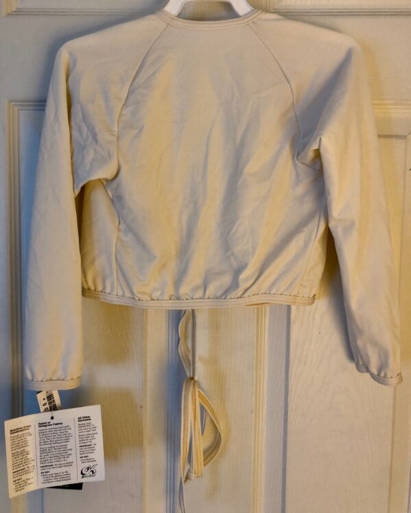 GK POLARTEC CHILD SMALL IVORY LgSLV WRAP SKATE DANCE BALLET JACKET SZ S NWT! - Image 6