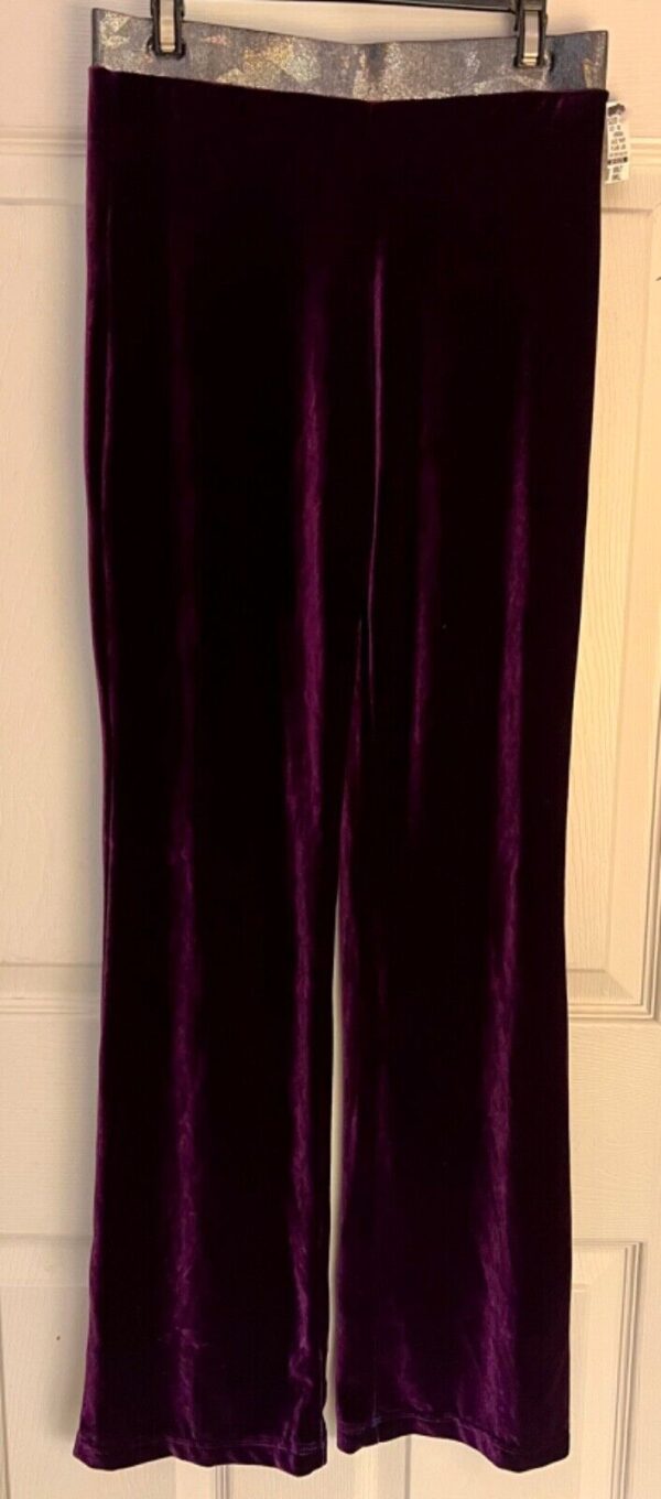 GK DANCE JAZZ LADIES SMALL PURPLE VELVET ANTIQUE SILVER WAISTBAND PANTS SZ S - Image 2