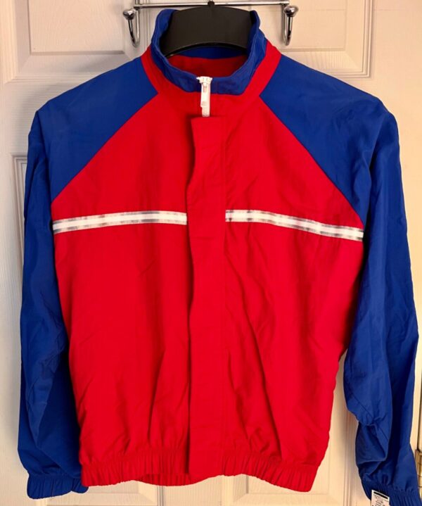 GK WARM UP JACKET UNISEX ADULT X-SMALL BLUE RED SUPPLEX TRACK CHEER GYMNASTS  XS