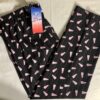 GK CHEER PJ PANTS SIZE LADIES LARGE BLACK COTTON DRAWSTRING PINK PRINT AL NWT!