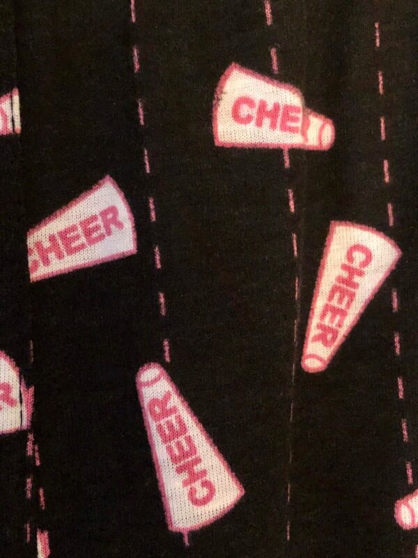 GK CHEER PJ PANTS SIZE LADIES LARGE BLACK COTTON DRAWSTRING PINK PRINT AL NWT! - Image 4