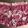 GK ELITE MICRO MINI CHILD LARGE PURPLE MESH FOIL PRINT DANCE CHEER GYM SHORTS CL - Image 5