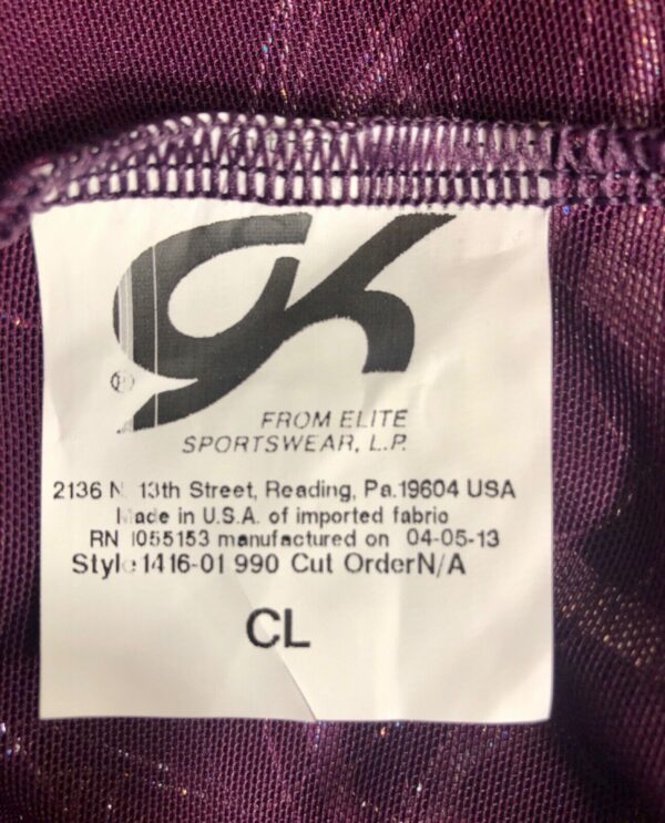 GK ELITE MICRO MINI CHILD LARGE PURPLE MESH FOIL PRINT DANCE CHEER GYM SHORTS CL - Image 9