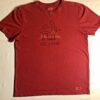 LIFE IS GOOD MENS MEDIUM SHORT SLEEVE RUST TEE Â‘GRILLINGÂ’ 100% COTTON Size M EUC
