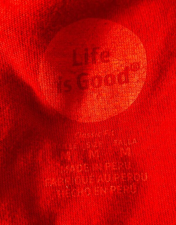 LIFE IS GOOD MENS MEDIUM SHORT SLEEVE RUST TEE Â‘GRILLINGÂ’ 100% COTTON Size M EUC - Image 4