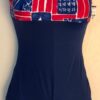 GK DANCE BIKETARD ADULT SMALL FREEDOM NAVY NYLON/SPANDEX WORKOUT GYM TANK Sz AS