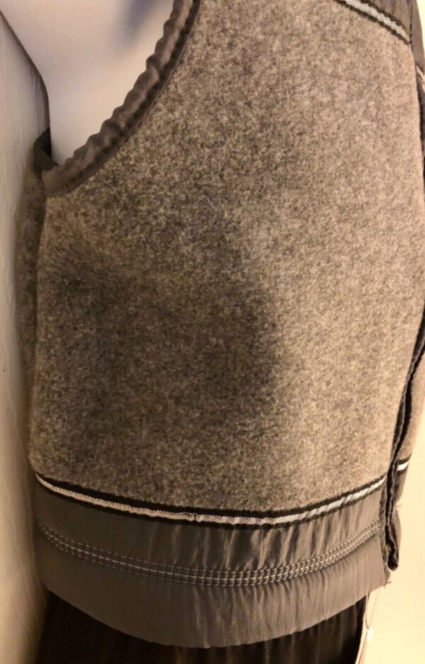 GK SKATE VEST GIRLS LARGE GRAY POLY FLEECE CRINKLE NYLON CROPPED RIBBON TRIM L - Image 4