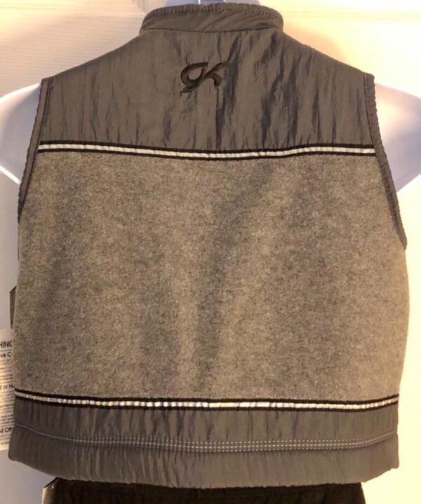 GK SKATE VEST GIRLS LARGE GRAY POLY FLEECE CRINKLE NYLON CROPPED RIBBON TRIM L - Image 5