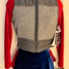 GK SKATE VEST GIRLS LARGE GRAY POLY FLEECE CRINKLE NYLON CROPPED RIBBON TRIM L - Image 7