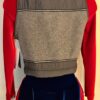 GK SKATE VEST GIRLS LARGE GRAY POLY FLEECE CRINKLE NYLON CROPPED RIBBON TRIM L - Image 8