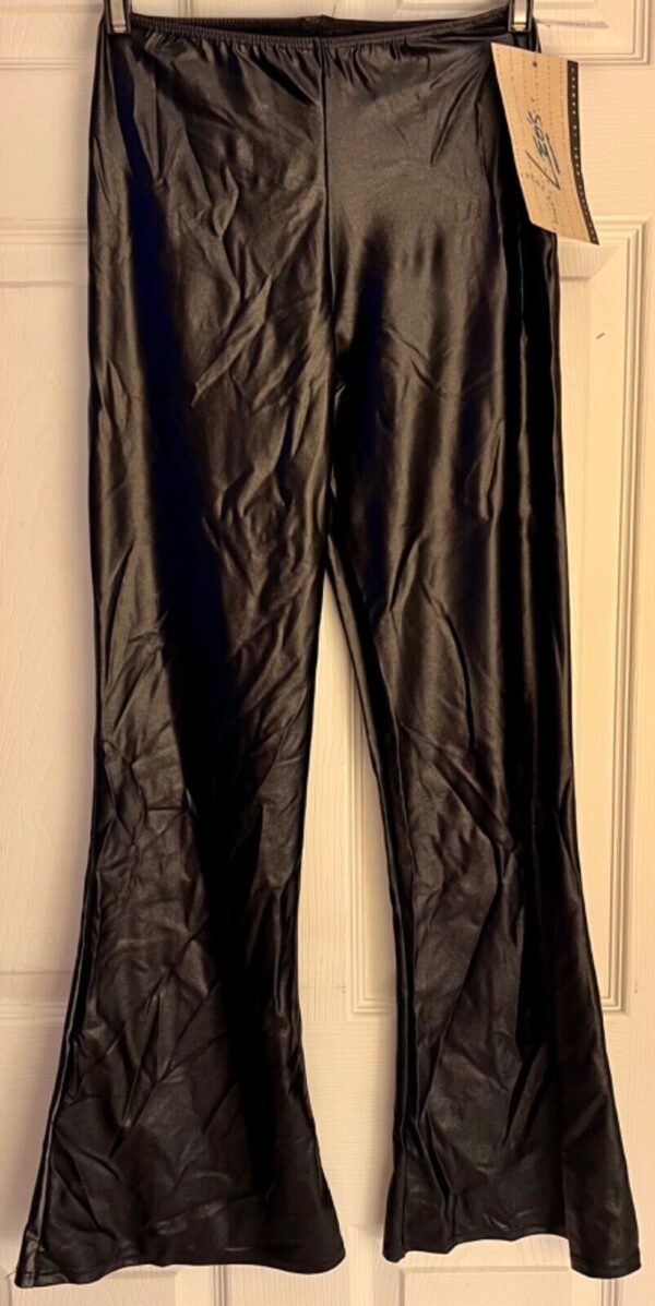 LEOâ€™S DANCEWEAR JAZZ CHILD LARGE BLACK SHINY WET LOOK BOOT LEG DANCE PANTS SZ CL - Image 2