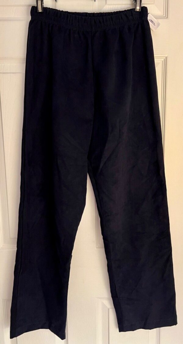 GK WARM UP ADULT SMALL BLACK MICROFIBER GYMNASTS SKATE CHEER ATHLETIC PANTS Sz S - Image 3