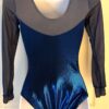 GK ELITE LONG SLEEVE ROYAL LADIES SMALL FOIL MESH GYMNASTICS DANCE LEOTARD AS - Image 5