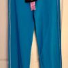 GK LOW-RISE ADULT SMALL TURQUOISE COTTON 2-LAYER WAISTBAND TIE LOUNGE PANTS SZ S