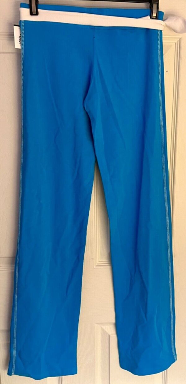 GK LOW-RISE ADULT SMALL TURQUOISE COTTON 2-LAYER WAISTBAND TIE LOUNGE PANTS SZ S - Image 6