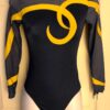 GK Elite LgSLV LEOTARD LADIES SMALL NAVY NYLON/SPANDEX MESH GYMNASTICS DANCE AS