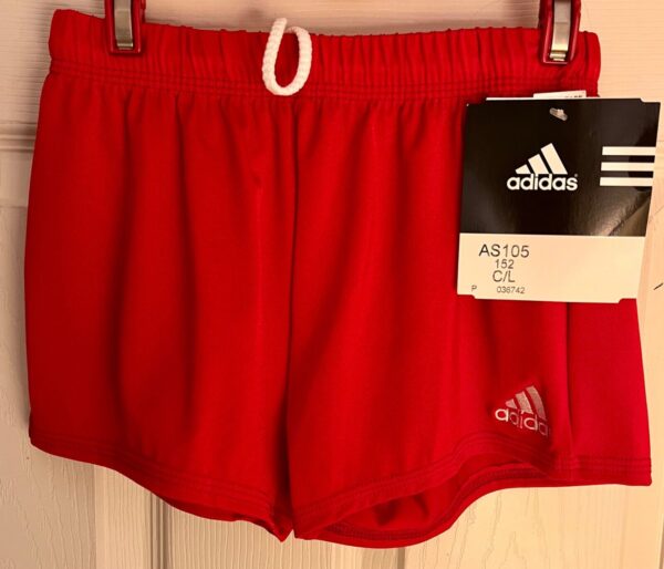 ADIDAS GK BOYS LARGE COMPETITION SHORTS RED N/S GYMNASTICS RUNNING GYM SZ L NWT! - Image 5